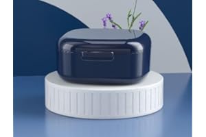 BRISKORE Zahnspangendose Gebissdose, Prothese Box Zahnprothesenbox mit Sieb Zahnprothese Box Retainer Container Aufbewahrungsbox mit Hängender Sieb Protesenbehälter Zahnschiene Box (Blau)