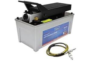 BESTOOL PROFESSIONAL GARAGE TOOLS & EQUIPMENT BESTOOL Air Hydraulic Pump - 10,000 PSI Hydraulic Pressure 1/2 Gal Reservoir Foot Pump Air Treadle Foot Actuated Hydraulic Pump (Single Acting) Gray