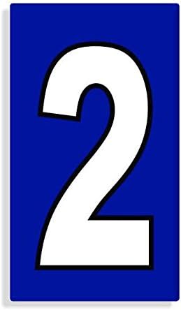 Blue Number 2 Sticker For Wheelie Bin / Dustbin / House Door - Self Adhesive - Choose Number