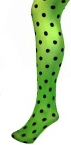 girls halloween black &amp; green spot polka dot bug witch fancy dress tights age 4 5 6yrs years