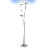 Die integrierte Leseleuchte ist mit einem flexiblen Arm ausgestattet und läßt sich über einen Drehdimmer (nicht Fernbedienung) schalten
