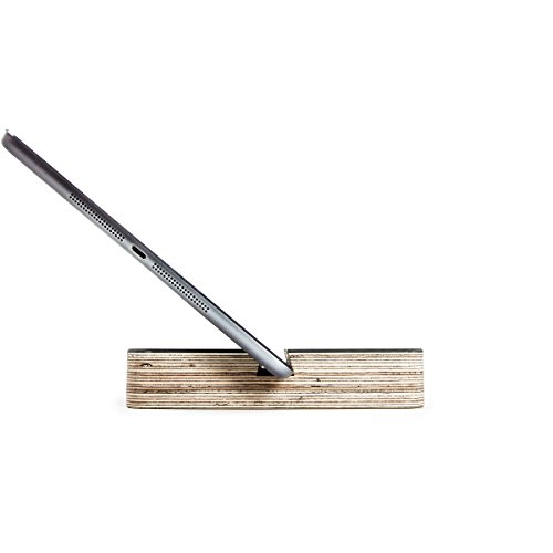 FORMGUT // iPad Ständer Holz, Tablet-halter für iPad Pro, Air 2, Mini 2, 2 Winkel Neigungen, Schreibtisch, Bett oder Boden Halterung // Handmade in Germany (Schwarz Linoleum) - 6