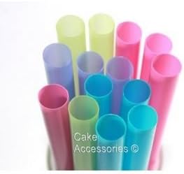 New Super Wide Pastel Mix Straws for Bubble Tea, Frappes, Thick Shakes, Smoothies & Cakes Pk 500 (Pastel Mix Colours)