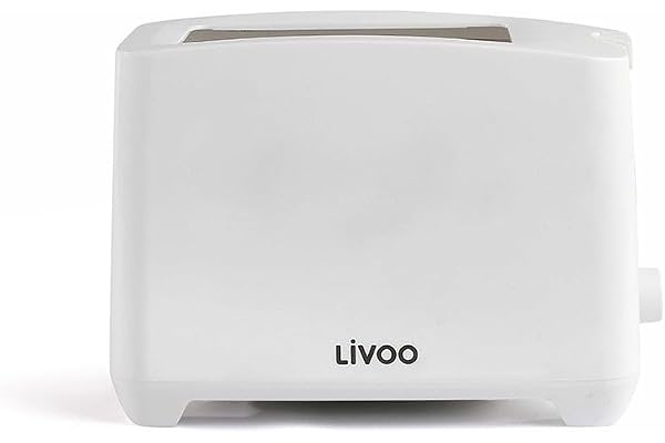 Livoo – Grille-pain 2 fentes DOD162N – 650-750W, 3 fonctions, 7 niveaux, ramasse miette amovible, Blanc
