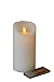 Produktbild Medium LED Kerze - Weiß - Höhe: 15cm / Ø 7,5cm - Material: Echtwachs - Batteriebetrieben - Mit Fernbedienung & Funktionen