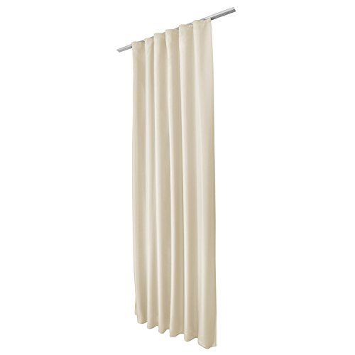 Beautissu® Blickdichter Kräuselband-Vorhang Amelie – 140×175 cm Creme (Beige) Uni – Dekorative Gardine Universalband - 4