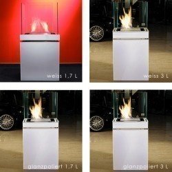 Semi Flame 3 L weiss gebürsteter Edelstahl Ethanolkamin von Radius Design – 553 f - 4