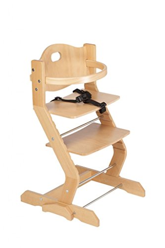 tiSsi® Hochstuhl inkl. Brustbügel, Gurt und Tischplatte Buche natur - 
