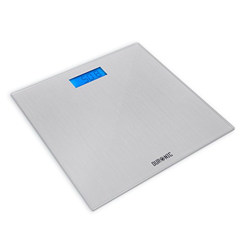 Duronic BS201 Digitalwaage bis zu 180kg - dünner Glasboden, Badezimmer Maßstab, Touchbildschirm + Gratis Batterien