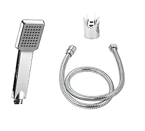 KYOTO PAYTON ABS Hand Shower / Telephonic Shower in Chrome Finish with ABS Holder and 1.5 Mtr Stainless Steel Flexible Tube for Bathroom / Bathroom Cleaning.