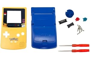 THE TECH DOCTOR Replacement Complete Shell Housing Case, Screen Lens & Buttons Compatible with Gameboy Color GBC - Professional Repair Kit Including Tools