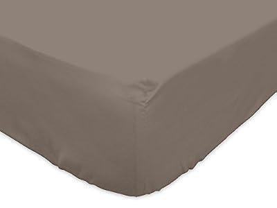Soleil d'Ocre Drap Housse Jersey de Coton 160x200 cm Taupe, Ecru, 160 x 200 cm