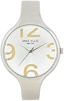 Mike Ellis New York Women's Quartz Watch with Silver Dial Analogue Display and Imitation Leather Taupe - SL3181N