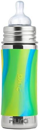 Pura Kiki Steel Feeding Bottle 11oz/325ml Aqua Swirl