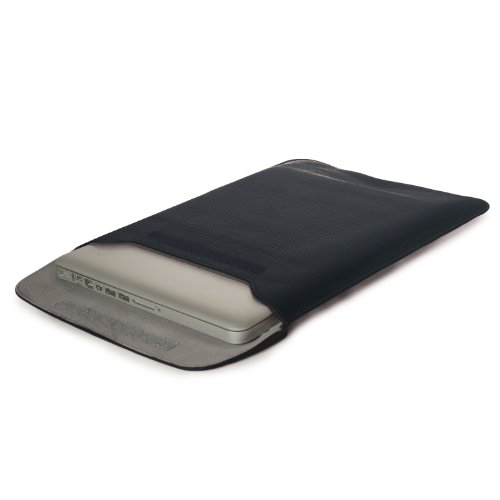 Incutex MacBook Notebookhülle für MacBook Air 13,3", Softshell, weiche Hülle, Etui, Tasche für Unibody, weiche Schutzhülle aus Kunstleder, Synthetic Leather, Softcase, Schutz, Hülle, Protector, Schutzhülle, Cover, schwarz, black