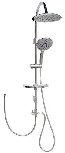 Duschset Brauseset Duschgarnitur Brausegarnitur Duscharmatur Duschstange 100cm Regendusche Duschsystem Überkopfbrause Brausestange Handbrause variable Halter 40cm-75cm für vorhandene Bohrlöcher MPR10 - 4
