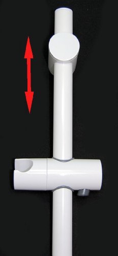 tecuro Brausestange Wandstange - weiss (RAL 9010) - 960 mm - mit variabler Wandkonsole