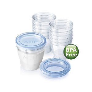 Philips Avent 10 Pack BPA Free Breast Milk Storage Starter Set Clear - Dishwasher Safe 6 Ounce