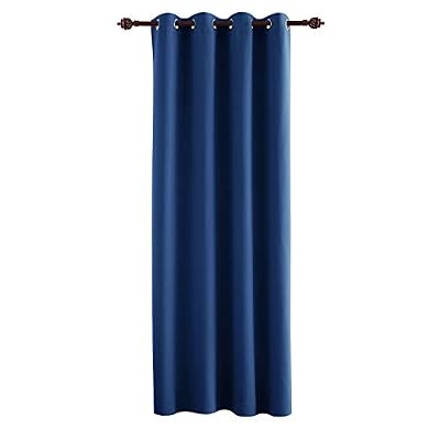 Deconovo Rideau Occultant Lourd Solide de Porte à Oeillets 140cm x 260cm, Isolant Thermique Bleu Roi