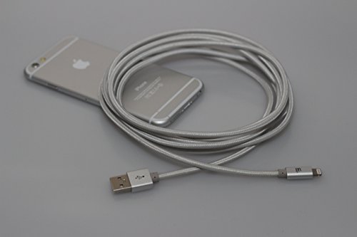 Apple Zertifiziertes Ladekabel, Apple Lightning, extra langes 3m Ladekabel, iPhone 7, 7, Plus, SE, 6s 6 Plus 5s 5c 5, iPad Pro Air 2, iPad mini 2 3 4, silber LAX Gadgets - 10