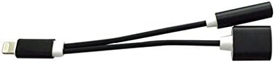 Antifire 2 in1 Lightning to 3.5mm Headphone Audio Adapter Charge Cable for Apple iPhone 7/7plus (Black)