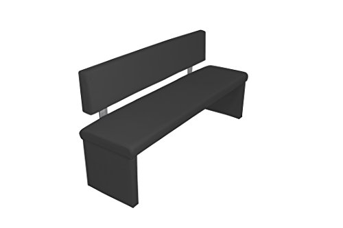Homexperts Charisse Bank 140, kunstleder, Schwarz, 140 cm
