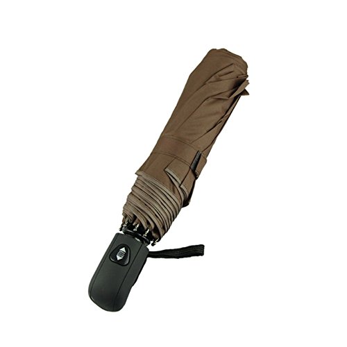 winwintom automático tres paraguas resistente al viento resistente al agua, DarkBrown, Fold length: 28 CM