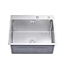 Produktbild Auralum Küchenspüle Edelstahl Einbauspüle + Abflussgarnitur + Siphon, Eckig, 45*35CM
