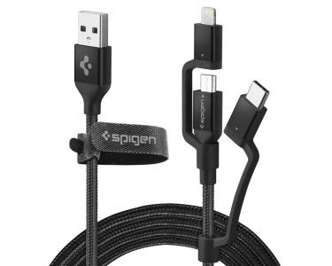 Spigen C10I3 1 5m USB A M  le M  le Noir c  ble USB - C  bles USB  1 5 m  USB A  2 0 3 0  3 1 Gen 1   Noir 