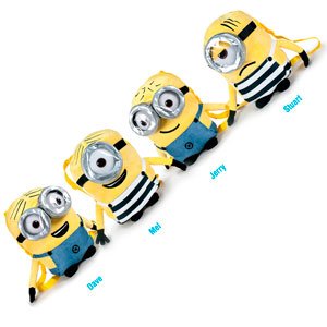 Preisvergleich Produktbild Famosa - Minions 760015631. Deluxe Plüsch Rucksack 35cm. Zufälliges Modell