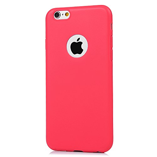 Badalink Case für iPhone 6 Plus/iPhone 6S Plus (5,5 Zoll) TPU Case Handycase Schutzhülle Handytasche Matt mit Logo-Loch Hellgelb+Grüngelb+Rot - 7
