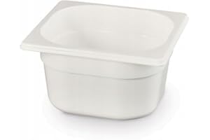 ‎HENDI HENDI Gastronormbehälter, Temperaturbeständig von -40° bis 110°C, Skalierung, Geruchs- und geschmackneutral, 1L, Polycarbonat, GN 1/6, 176x162x(H)65mm, Weiß