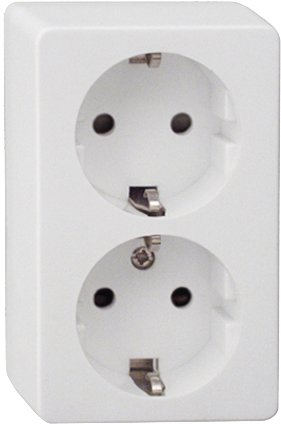 Preisvergleich Produktbild Schutzkontakt-Steckdose STECKDOSE AP.2-F.WS. STANDARD 10071