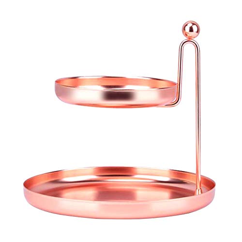 Preisvergleich Produktbild Sensecrol Schmuckständer Doppel Ablagefach Kosmetik Schmuck Rack Desktop-Finishing-Tablet Schminktisch Ablageschale Snack Platte Obstteller