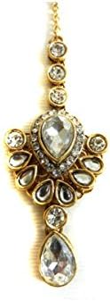 Teeliya® » 1 x Maang Tikka ✮ Golden ✮ Indian Bridal Jewellery ✮ Wedding and Party Accessoires