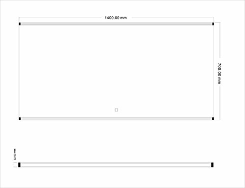 Badezimmerspiegel Badspiegel Wandspiegel LED beleuchtet GS112 mit Touch-Schalter kaltweiß IP44 (140 x 70 cm) - 5