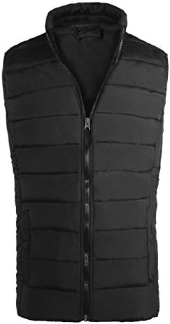 Men's Plus Size Zipper Outerwear Vest Lightweight Sleeveless Jackets Black US XL/Label 50/52