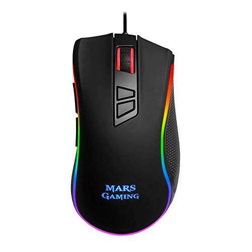 Mars Gaming MM218 - Ratón PC, 10000DPI, Sensor óptico, iluminación Chroma RGB