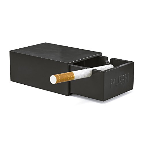 Balvi – Match Box Aschenbecher in Form einer Streichholzschachtel. Mit Deckel, ohne unangenehme Gerüche. Leicht zu waschen. Farbe: Schwarz. Hergestellt aus Melamin. - 3