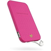 Energy Sistem Extra Battery 2500 - Bateria externa (2500mAh, para smartphones, ultradelgado y cable integrado), color fucsia
