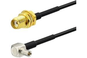 UniteCom - 2 cavi adattatori per antenna a bassa perdita da SMA femmina a TS9, 4G 5G WiFi GPS Hotspot Router antenna convertitore coassiale RF Patch Lead 6" (connettore ad angolo destro)