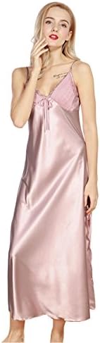 Sitila Womens V-Neck Slip Gown Long Sleep Dress Full Length Slip Lingerie Ouse M