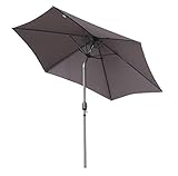 sombrilla jane gris Este parasol puede abrirse y cerrarse fácilmente con la manivela de marcha.Fácil de operar sistema de levantamiento de manivela y una opción de inclinación que también proporciona protección con un pie bajo sol.