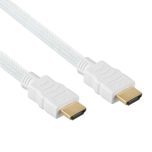 Ligawo 6541121 Ligawo High Speed HDMI Kabel mit Ethernet Nylonmantel 4K*2K 3D weiß - 1,5m