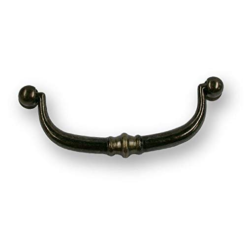 Preisvergleich Produktbild SIRO Hängegriff Kempen, Landhaus, Zinkdruckguß - Altmessingfarbig brüniert getrommelt, 107 mm x 38 mm x 14 mm, LA 96 mm, 1002-107ZN10