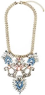 Womens Necklace - Statement Exotic Flower Pendant Chain