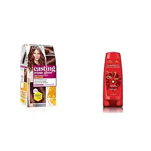 LOreal Paris Casting Creme Gloss Hair Color, Mahogany 550, 87.5g+72ml and LOreal Paris Color Protect Conditioner, 192.5ml (175ml+17.5ml)
