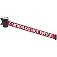 The Workplace Depot Wall Mounted Retractable Queue Tape – 3.5m Red Belt with Caution Message– Safety Barrier for Shops, Factories, Offices – Single Unit ('Caution Do Not Enter')