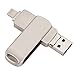 Produktbild [3-in-1] OTG Jump Drive, USB 3.0 Thumb Drive Externer USB-Speicherstick, kompatibel mit iPhone, iPad, Android und PC Silber 256 GB