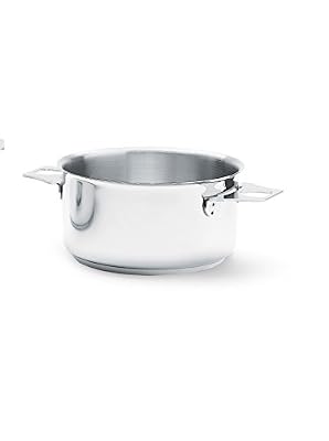 De Buyer 3491.24 'Twisty' Casserole-Faitout - Inox - Fond Sandwich - avec Embases pour Garnitures Amovibles - Diamètre 24 cm